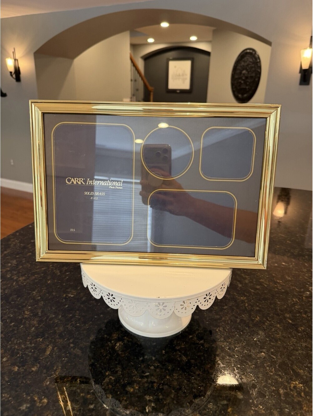 Vtg Carr International Solid Brass Picture Frame Holds 4 Pictures EUC